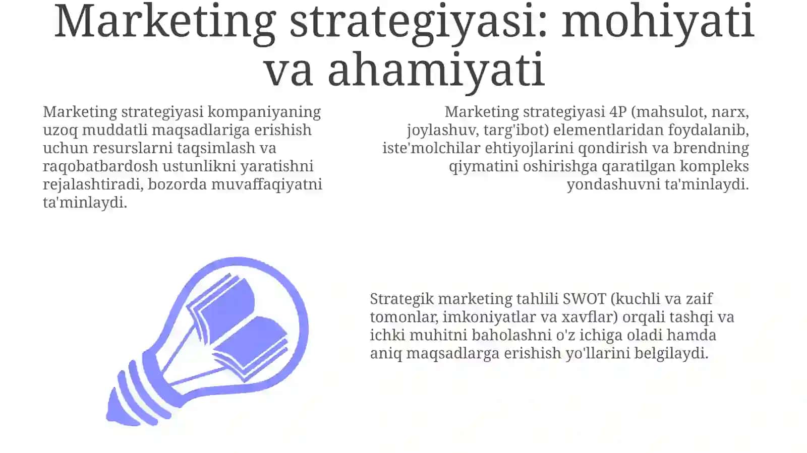 Marketing strategiyasi, uni rejalashtirish va marketing dasturi 3