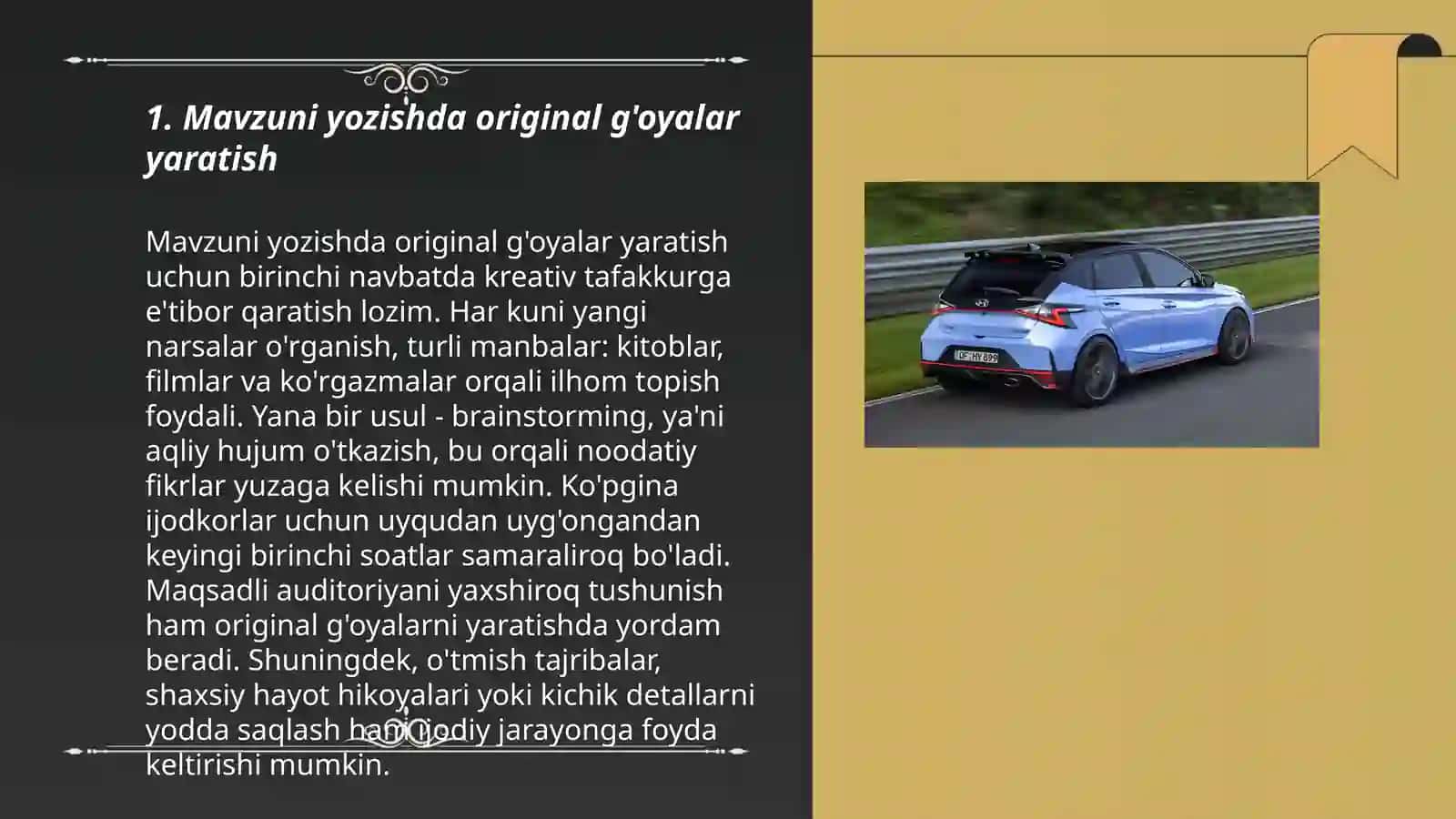 Mavzuni yozishda original g'oyalar yaratish 3