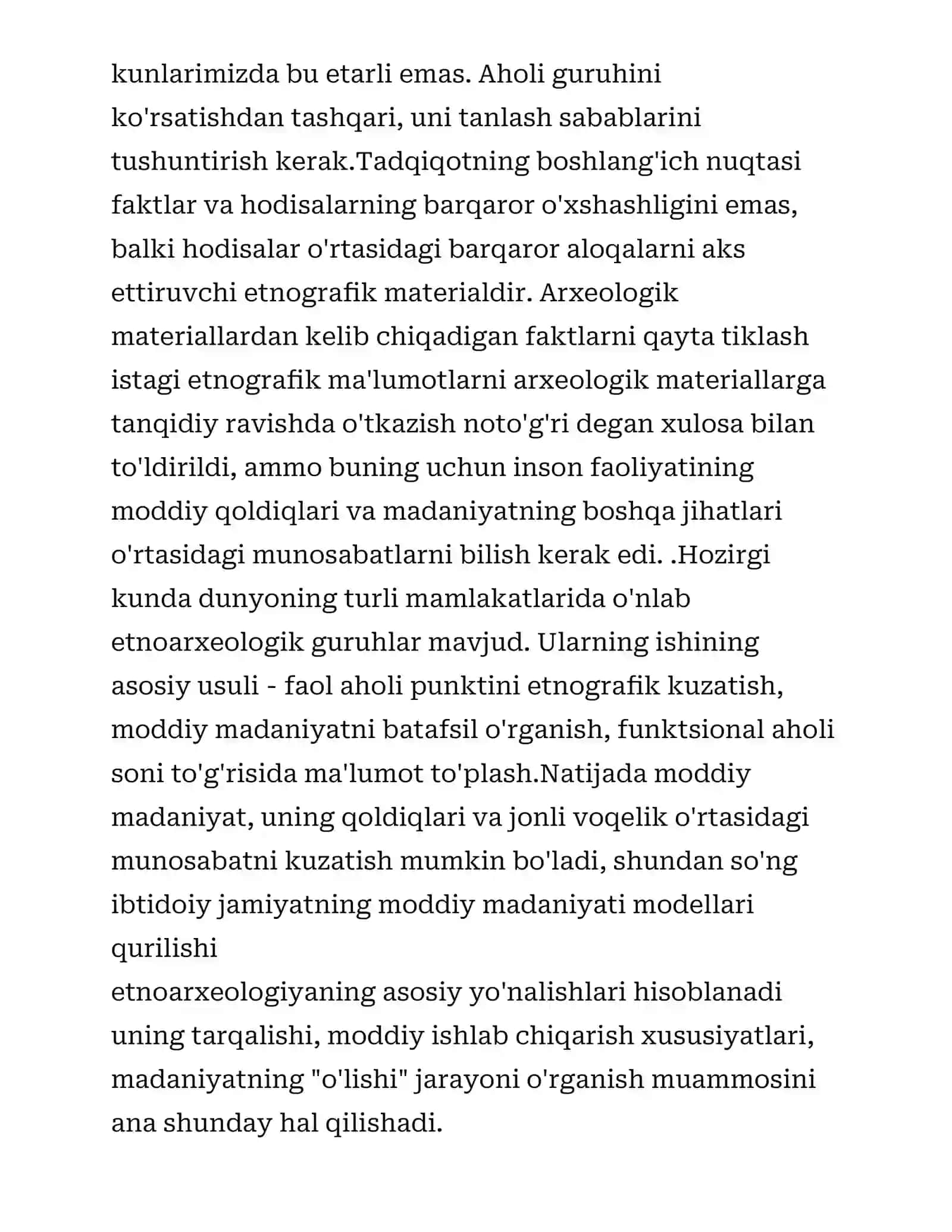 Etnoarxeologiya fanining o‘ziga xos xususiyatlari va boshqa fanlar o‘rtasidagi o‘rni 3
