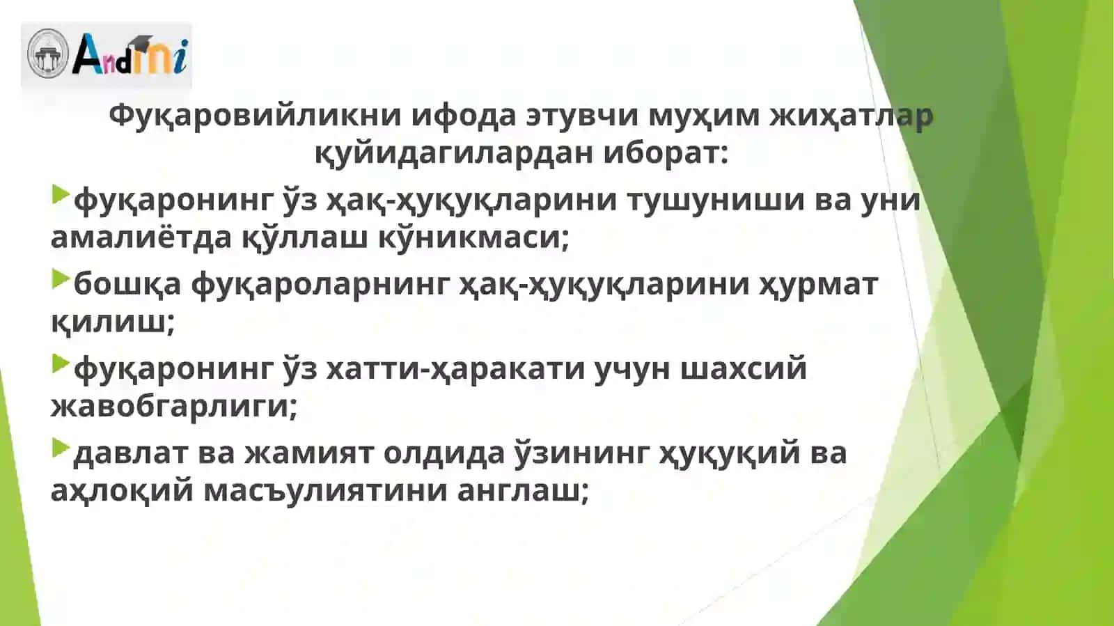 FUQARO, FUQAROVIYLIK VA FAOL FUQAROLIK POZITSIYASI 3