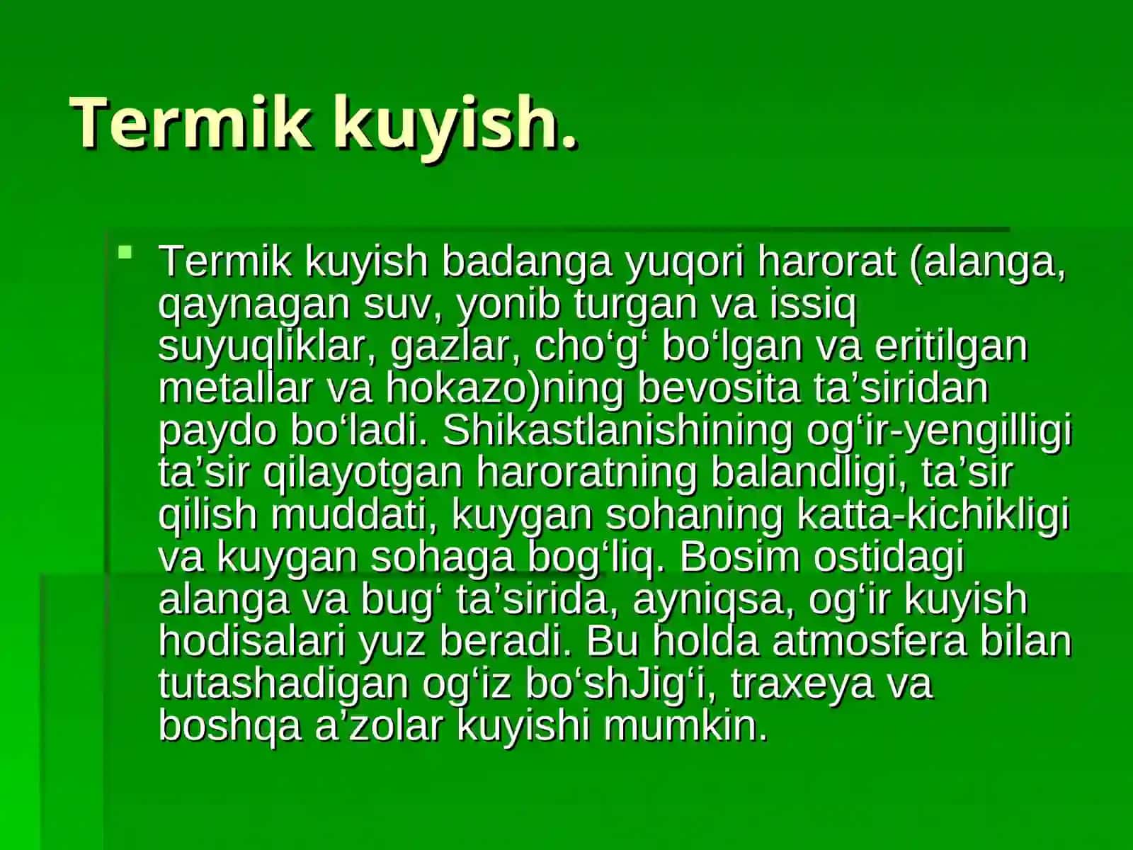 Kuyishtasnifi kuyish satxi va chuqurligini aniqlash kuyish kasalligi 3