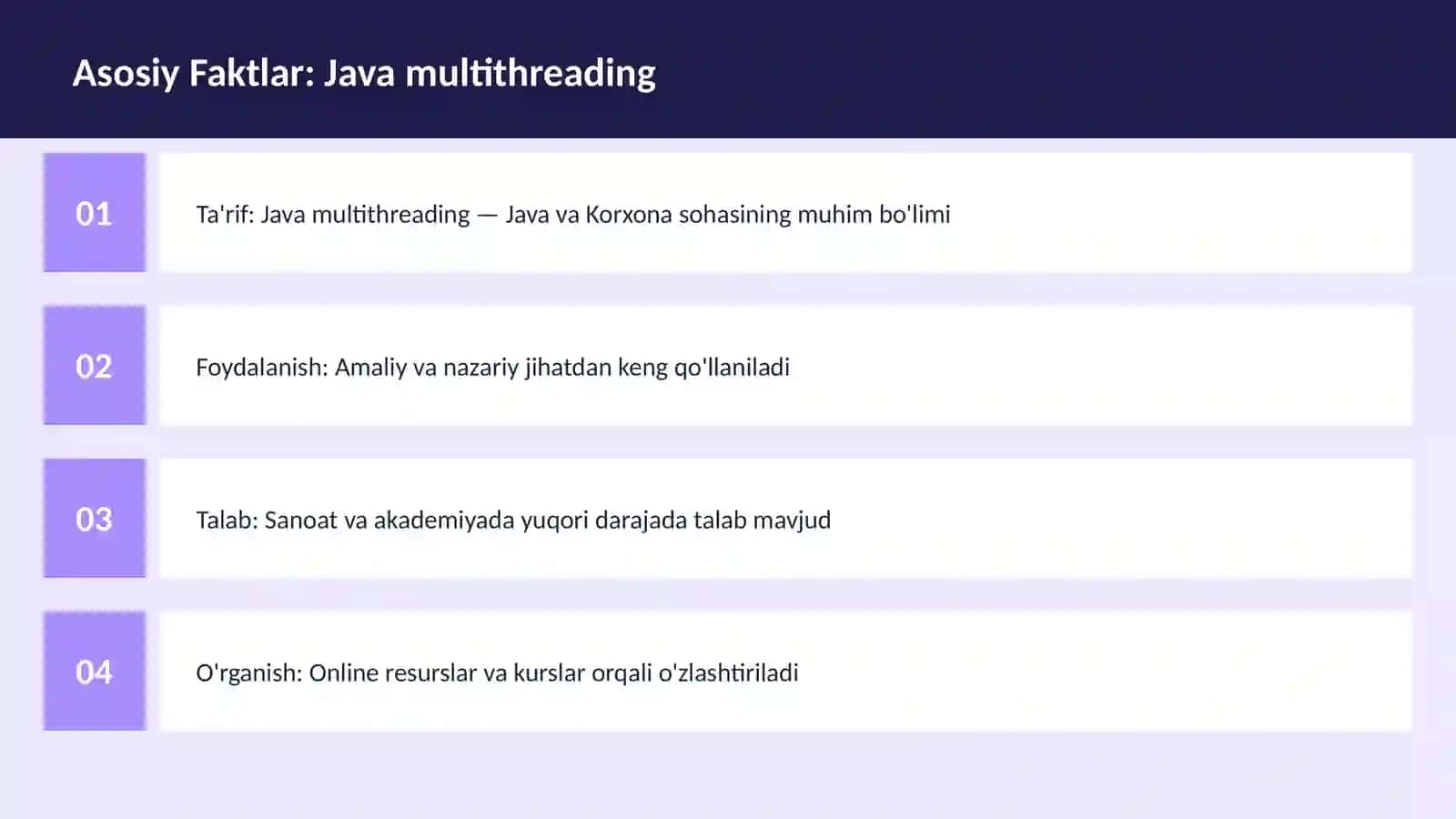DASTURLASH | JAVA VA KORXONA 3