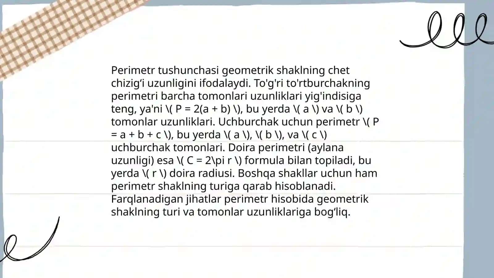 Boshlang‘ich sinflarda perimetr va yuza tushunchalari 3