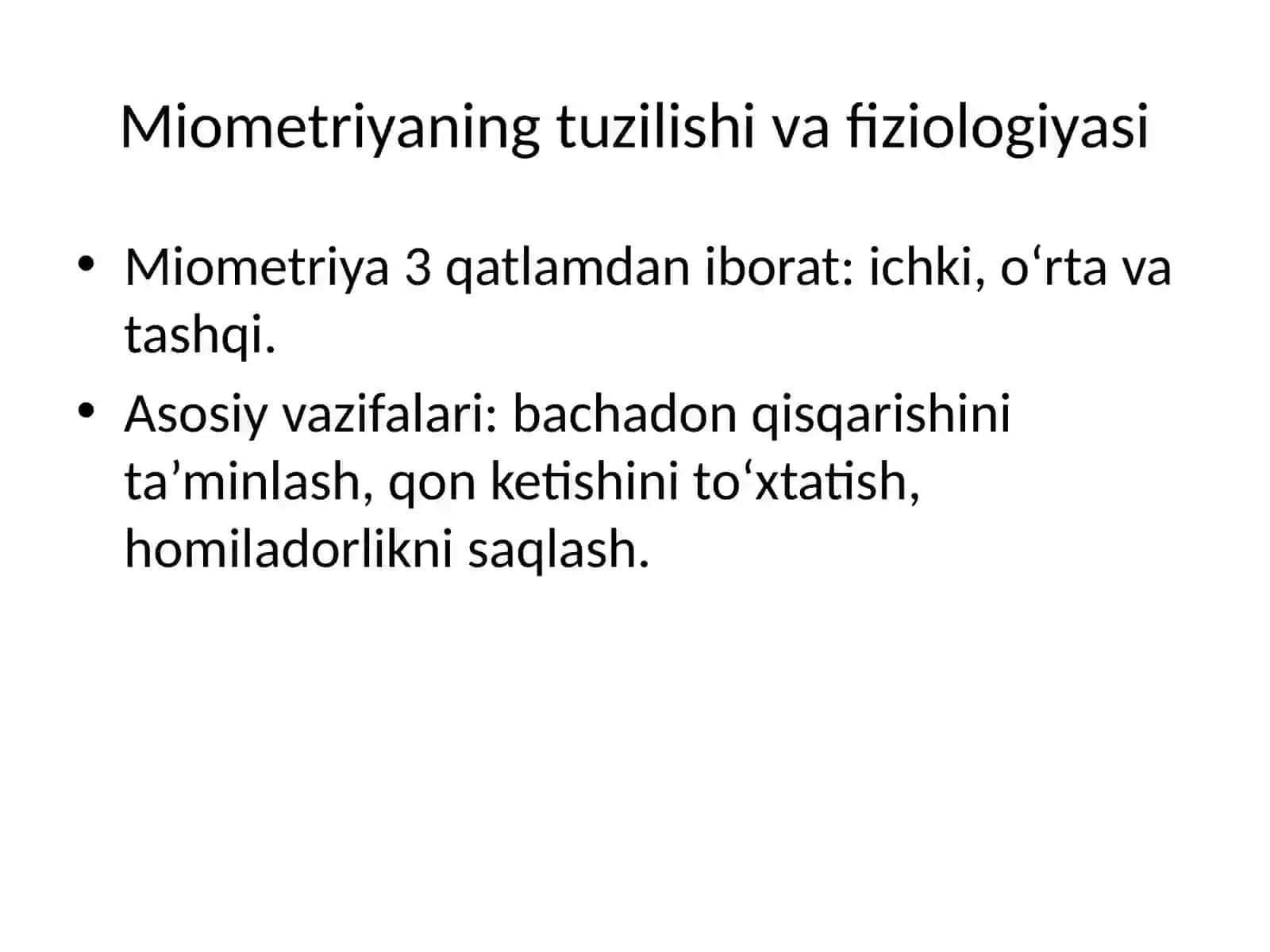Miometriyaga ta’sir etuvchi vositalar va narkoz vositalari 3