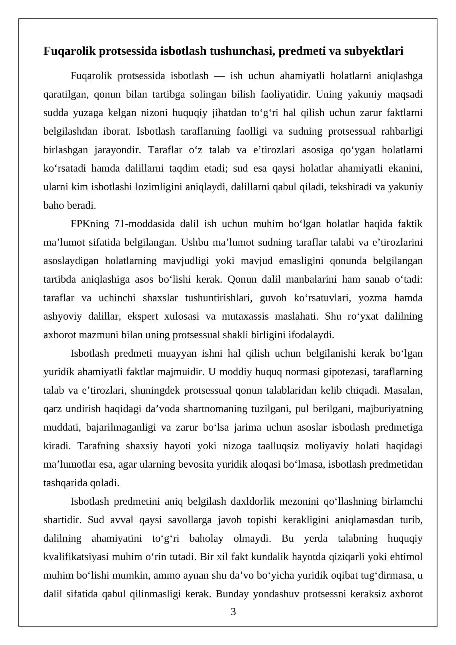 Dalillarning daxldorligi, maqbulligi, ishonchliligi va yetarliligi 3