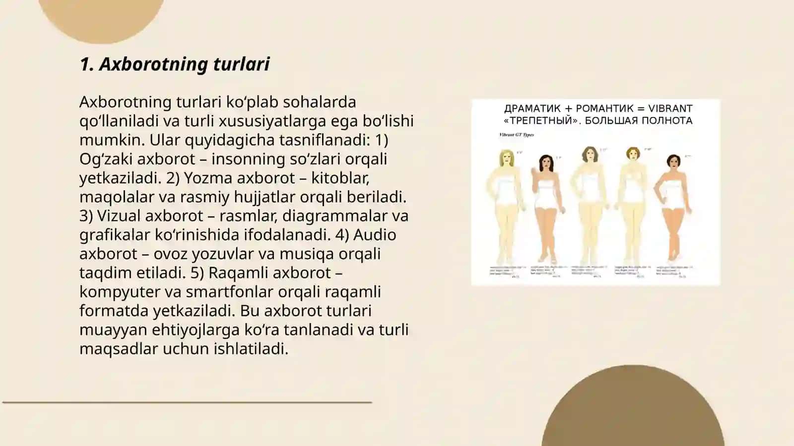 Axborotning turlari va xususiyatlari 3