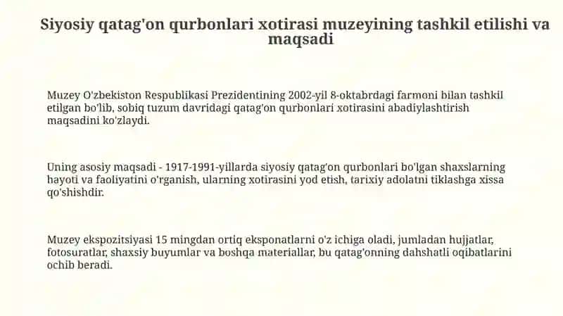 Siyosiy qatag'on qurbonlari xotirasi muzeyi 3