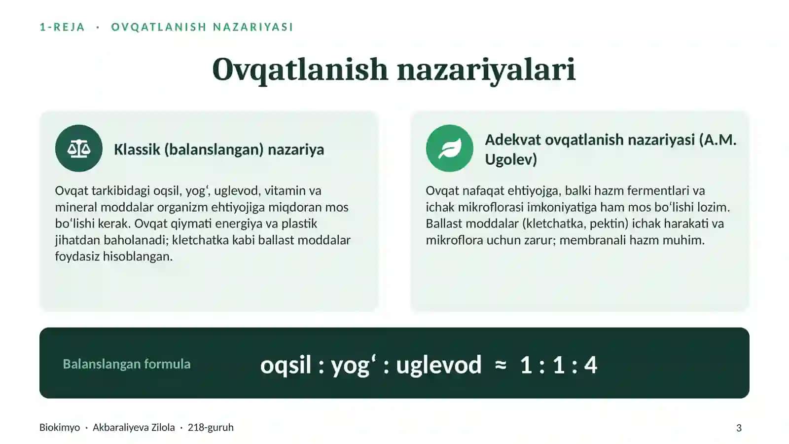Tibbiyotda ovqatlanish nazariyasi 3