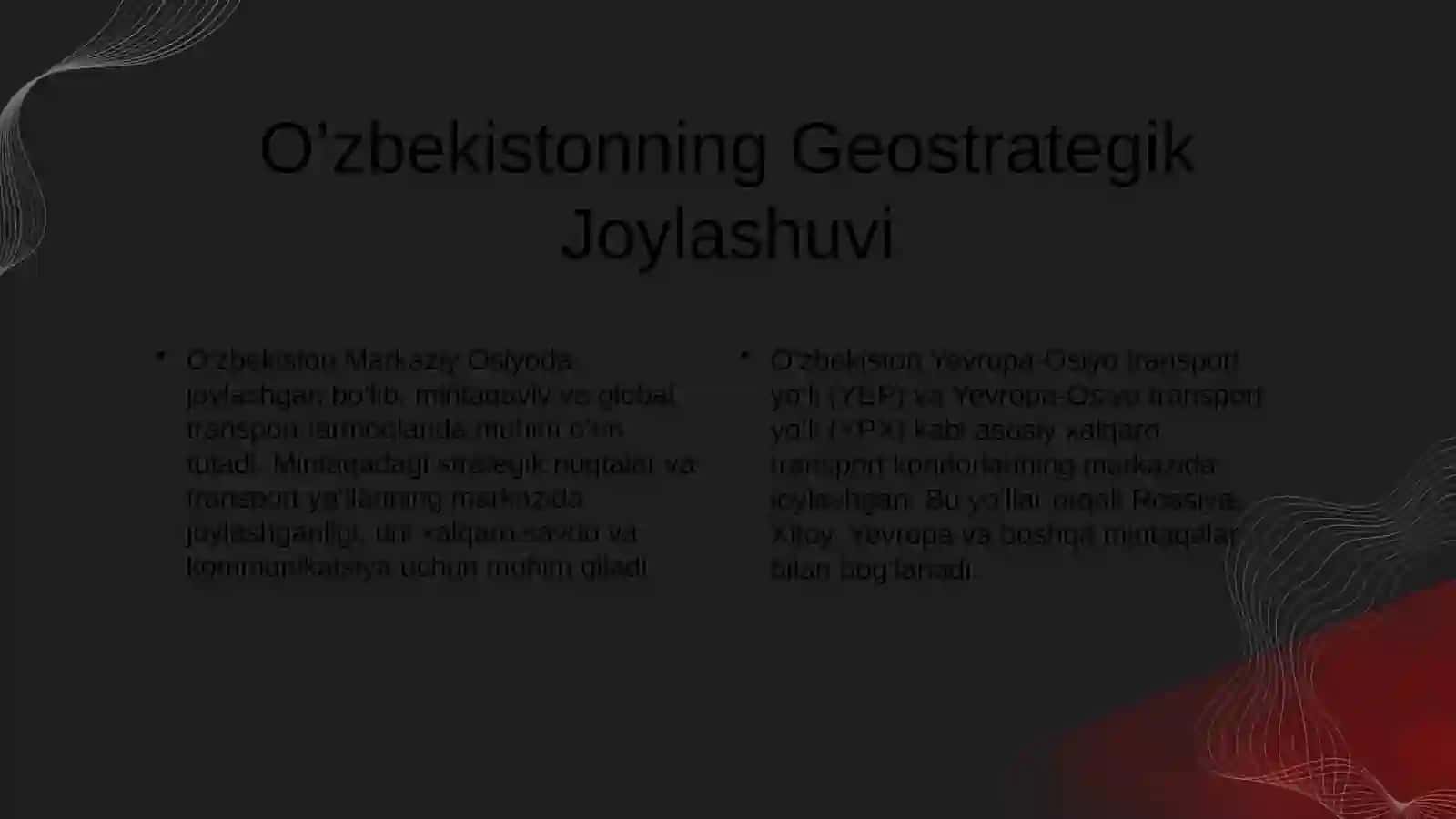 O’zbekistonRespuplikasiningxalqarotransportkalidorlari 3