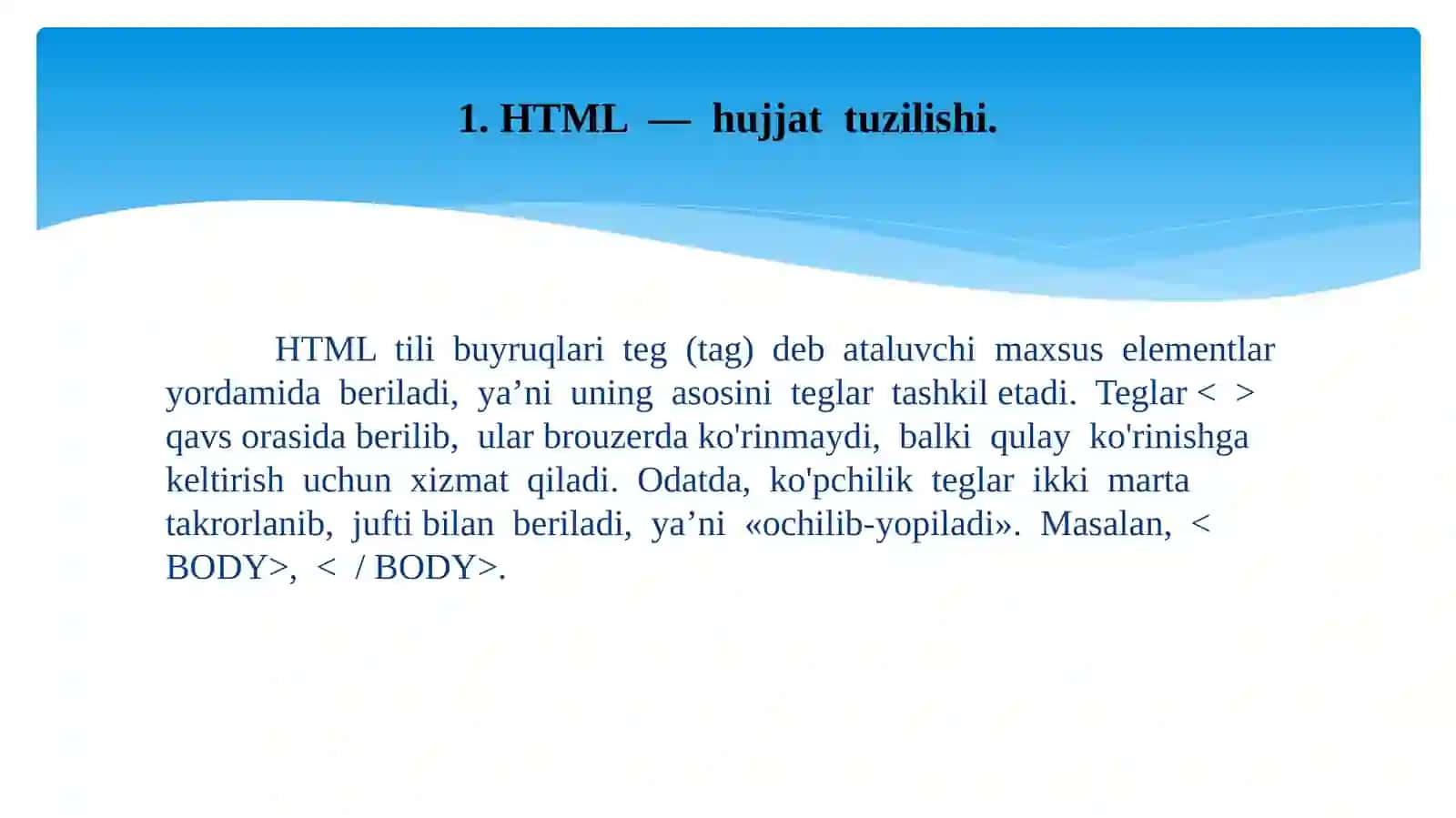 HTML DASTURLASH TILI 3