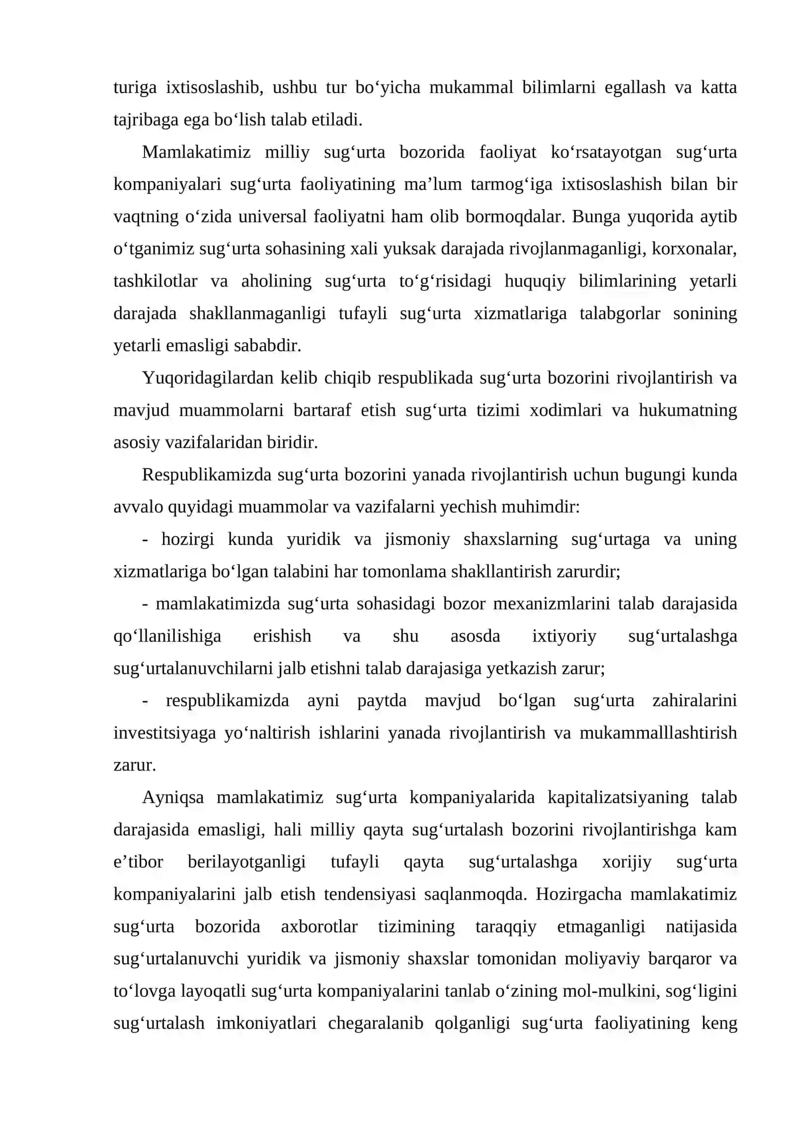 Sug‘urta bozori va uni rivojlanish qonuniyatlari 3