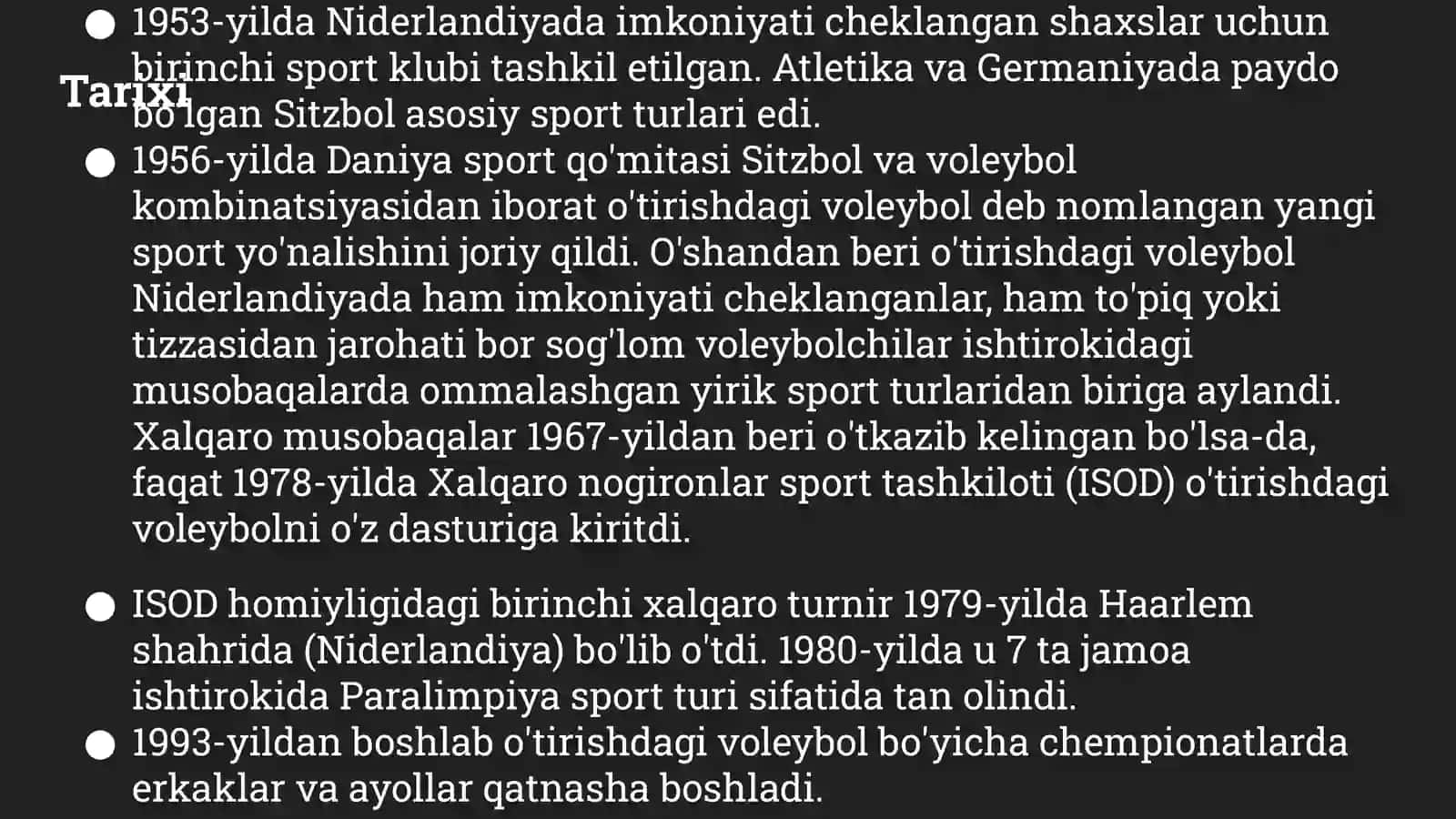 Imkoniyati cheklanganlar uchun o'tirib voleybol o'ynash 3