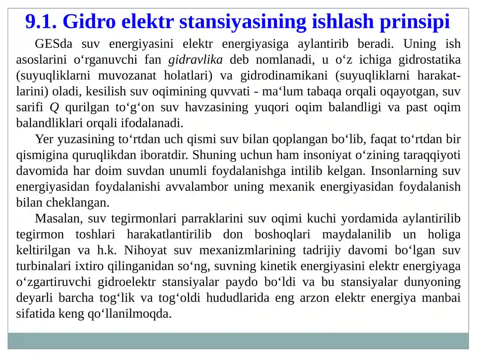 GIDRO ELEKTR STANSIYALARI (GES) 3