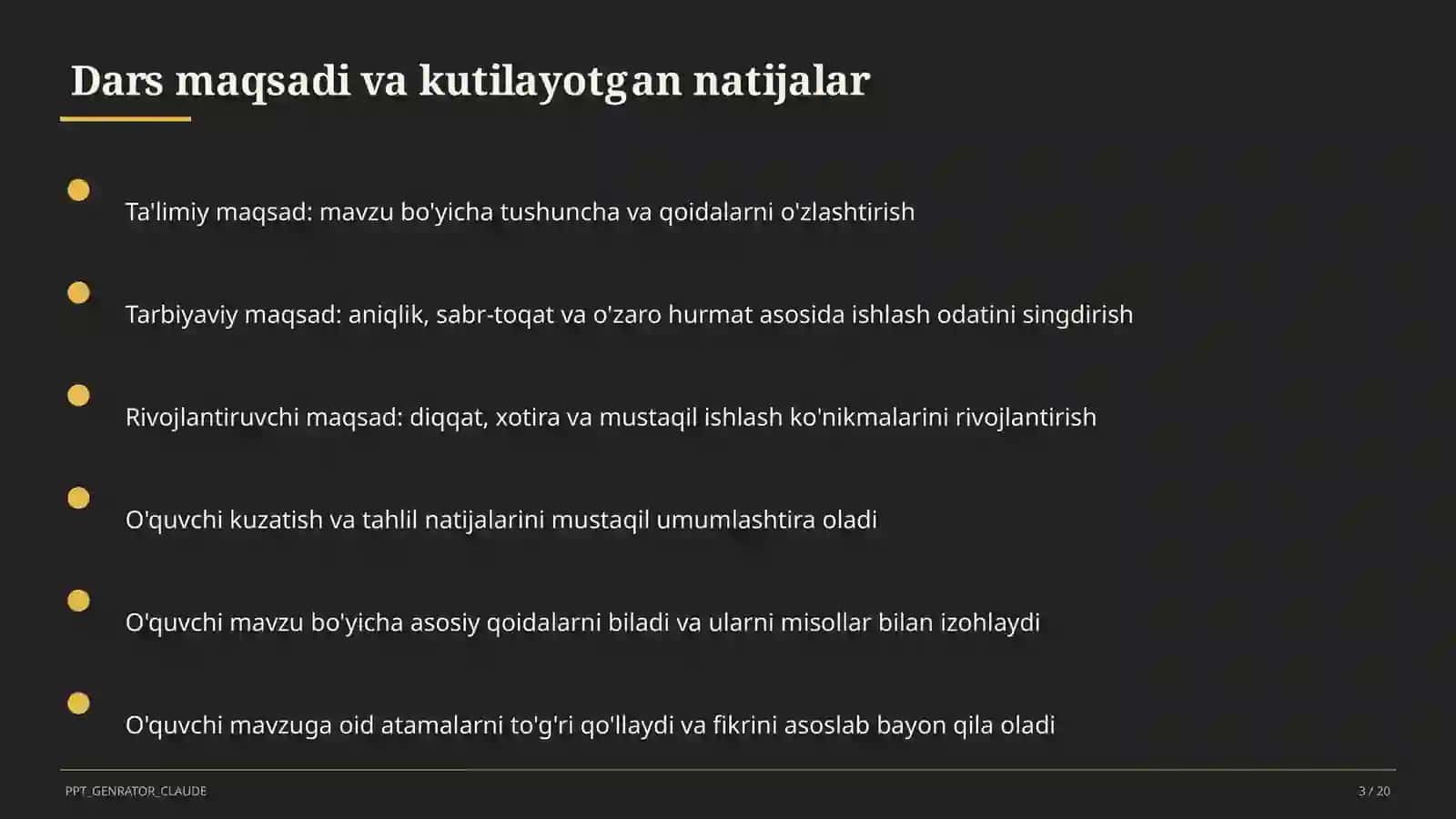 Dars rejasi 3