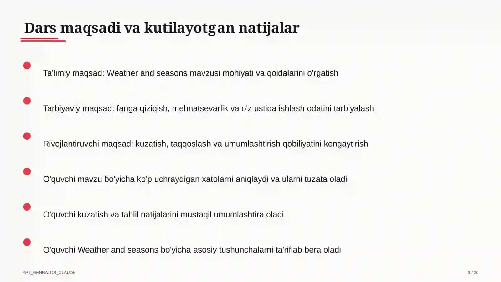 Weather and seasons (4-sinf) 3