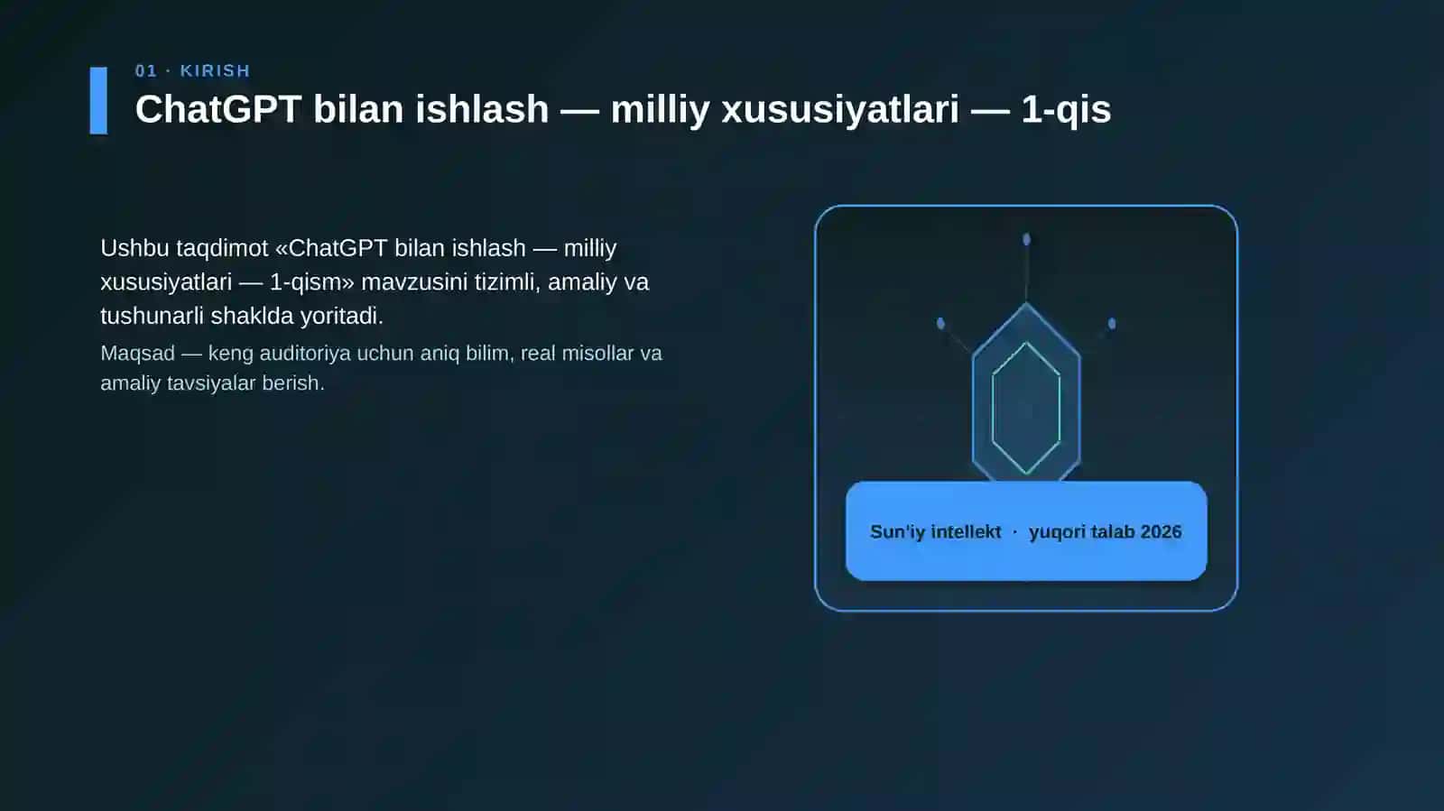 ChatGPT bilan ishlash — milliy xususiyatlari — 1-qism 3
