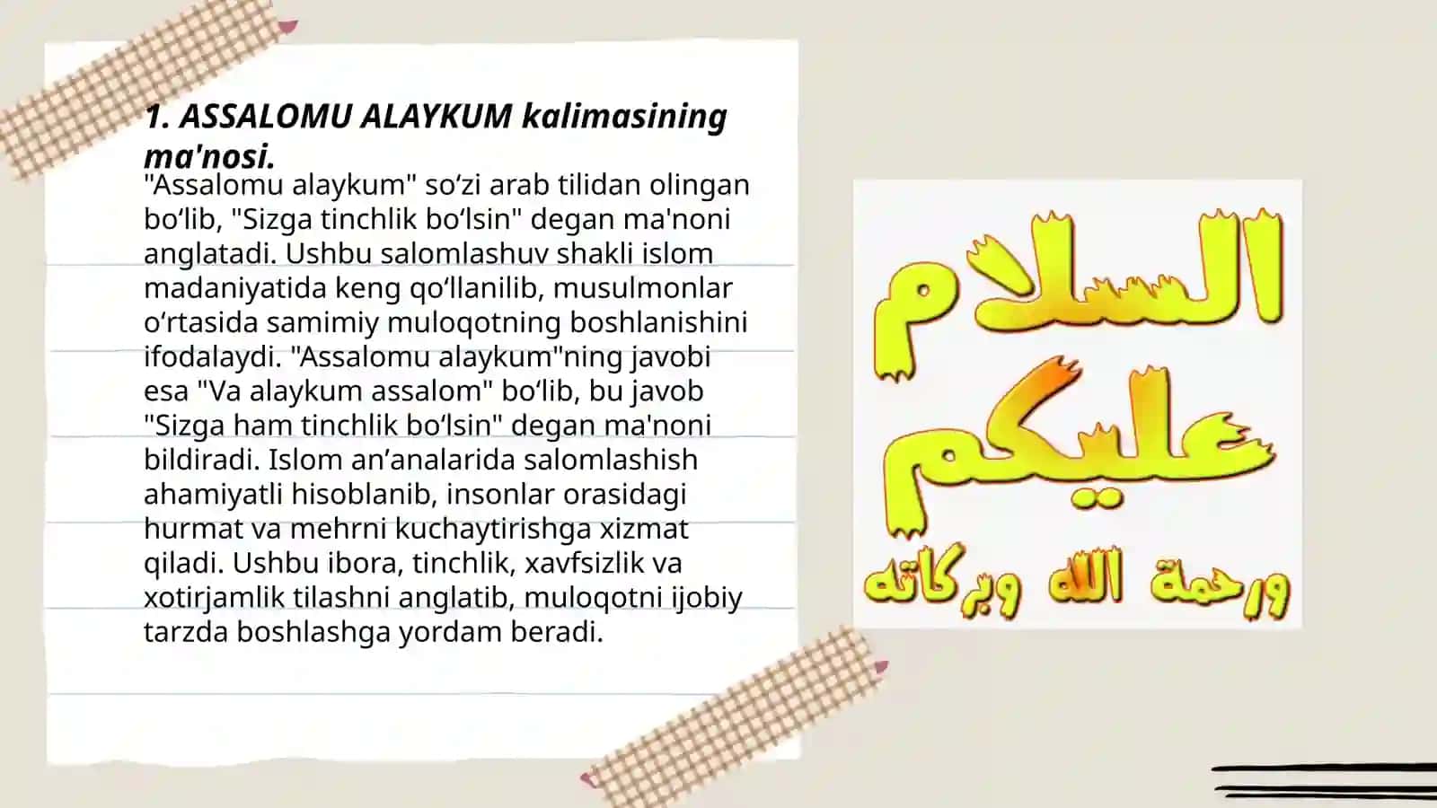ASSALOMU ALAYKUM 3