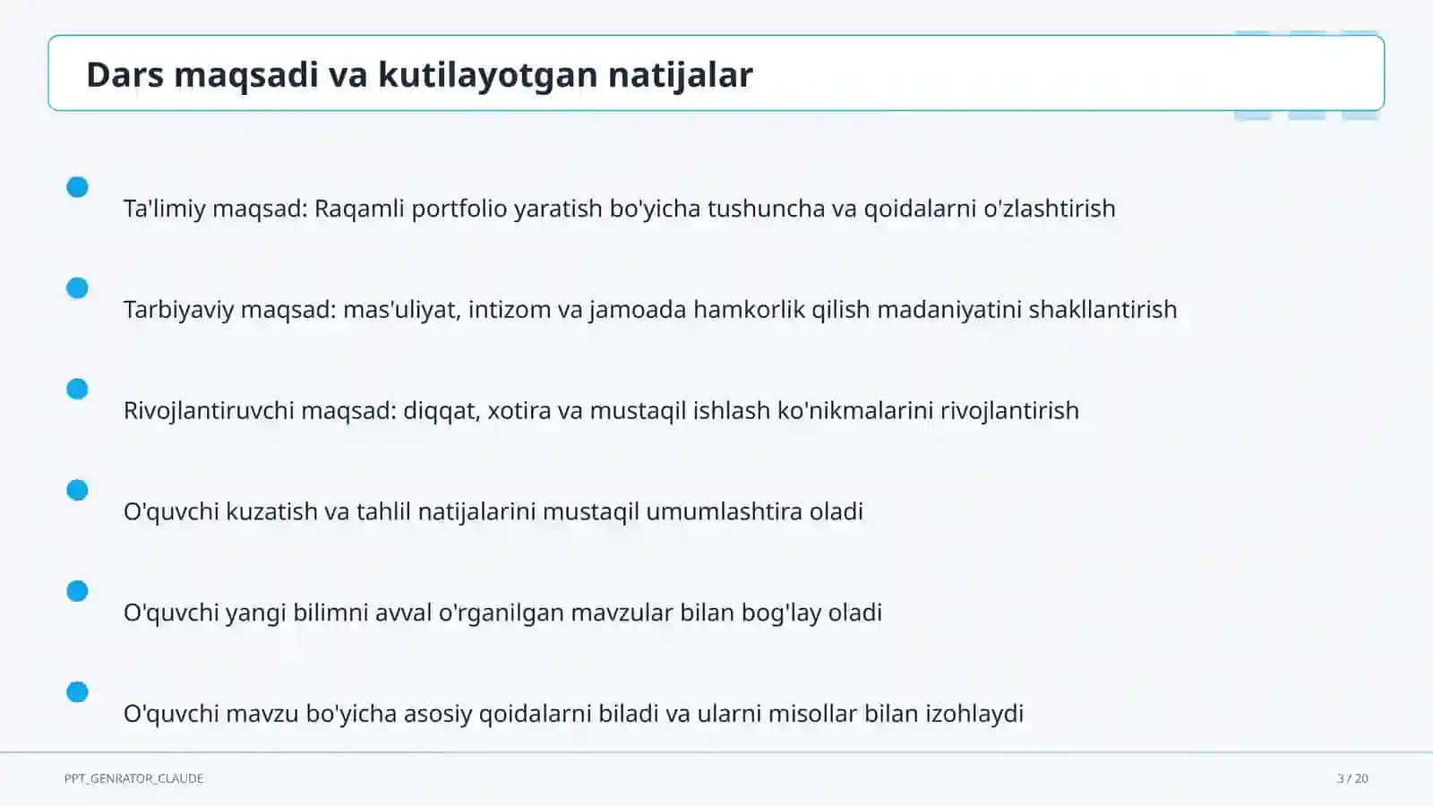 Raqamli portfolio yaratish 3