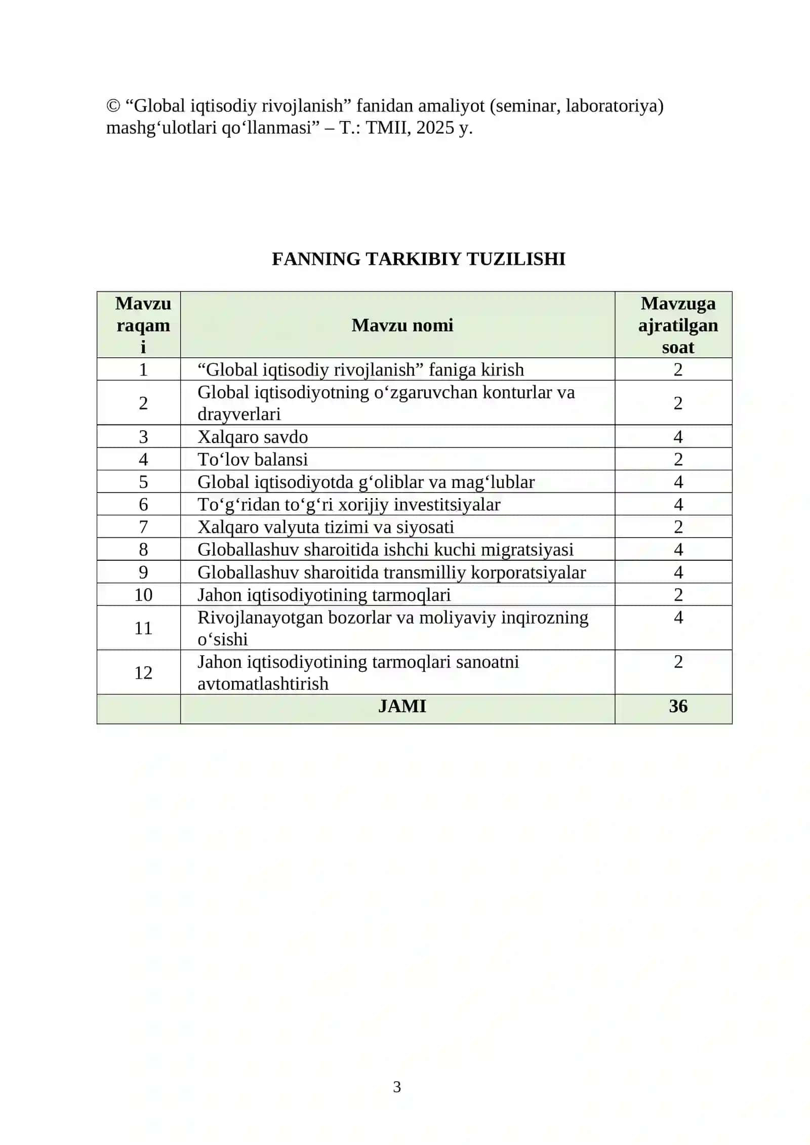 Amaliyot (seminar, laboratoriya) mashg'ulotlari qo'llanmasi 3