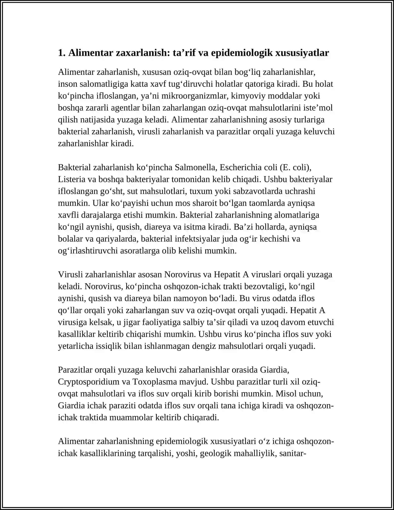 ALIMENTAR ZAXARLANISH.ENERGUYA ALMASHINUVINING BOSHQARILISHI 3