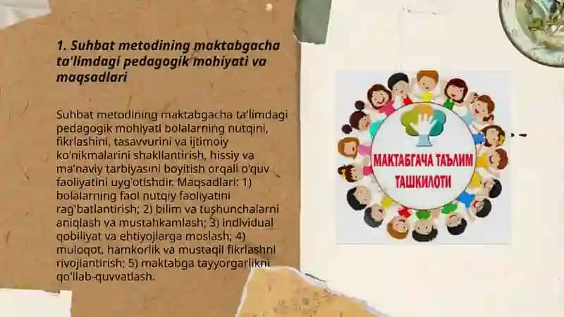 Suhbat metodining maktabgacha ta'limdagi pedagogik mohiyati va maqsadlari 3