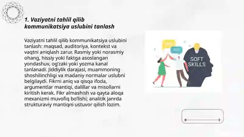 Soft Skills - Vaziyatni hisobga olgan holda nutq vositalarini tanlash 3