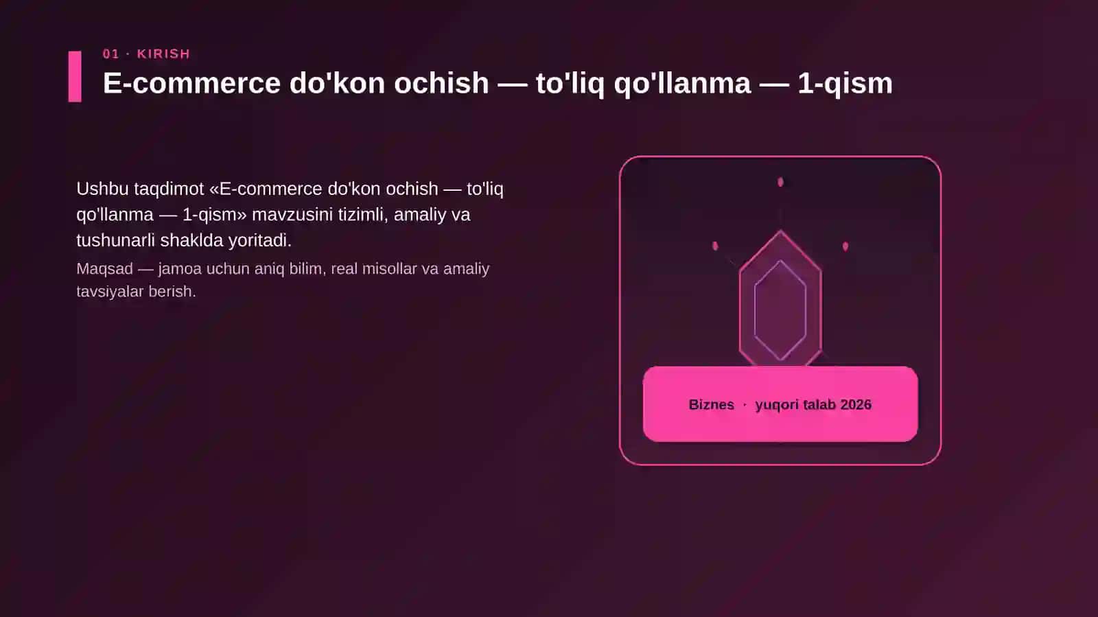 E-commerce do'kon ochish — to'liq qo'llanma — 1-qism 3