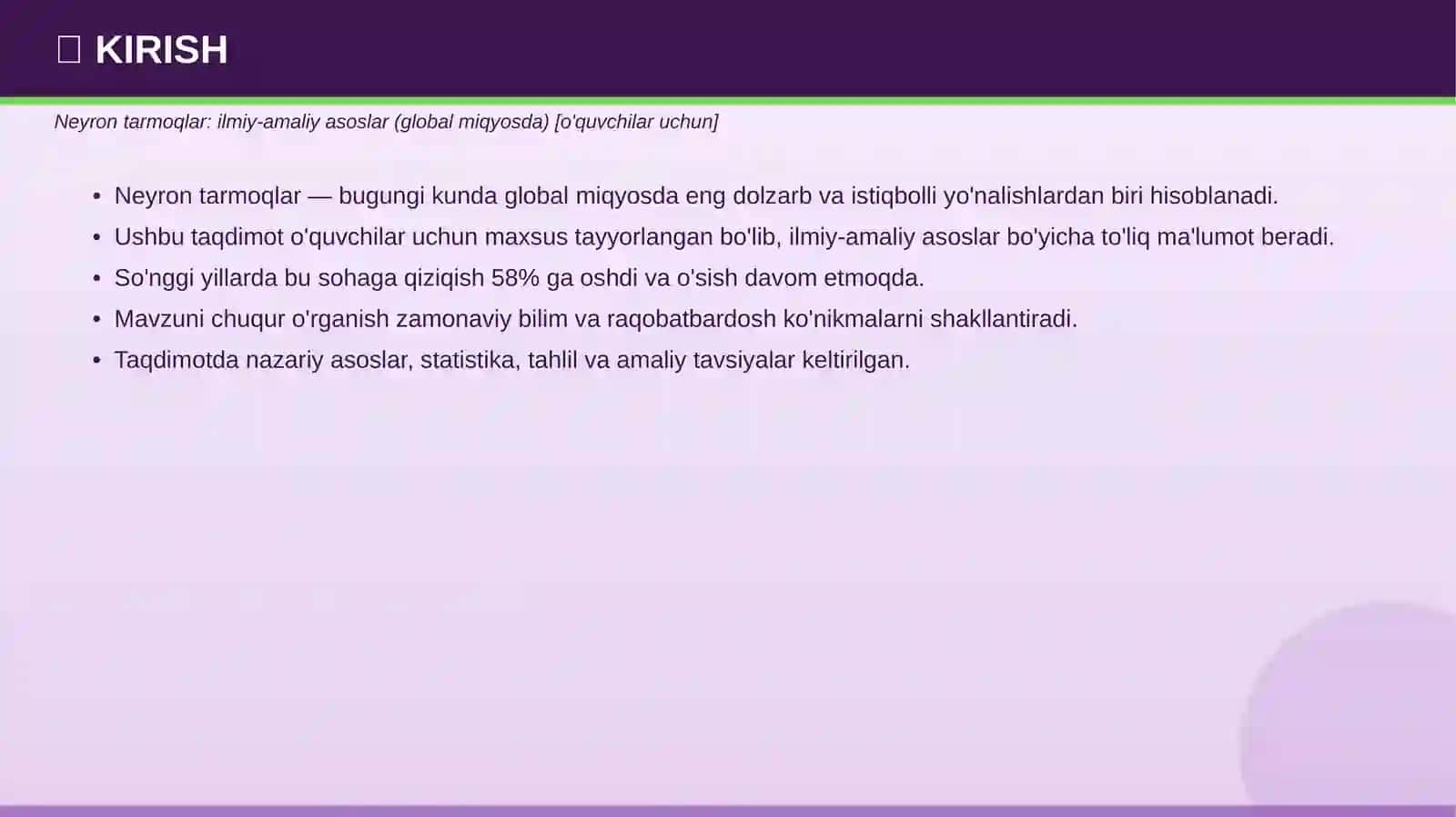 Neyron tarmoqlar: ilmiy-amaliy asoslar (global miqyosda) [o'quvchilar uchun] 3