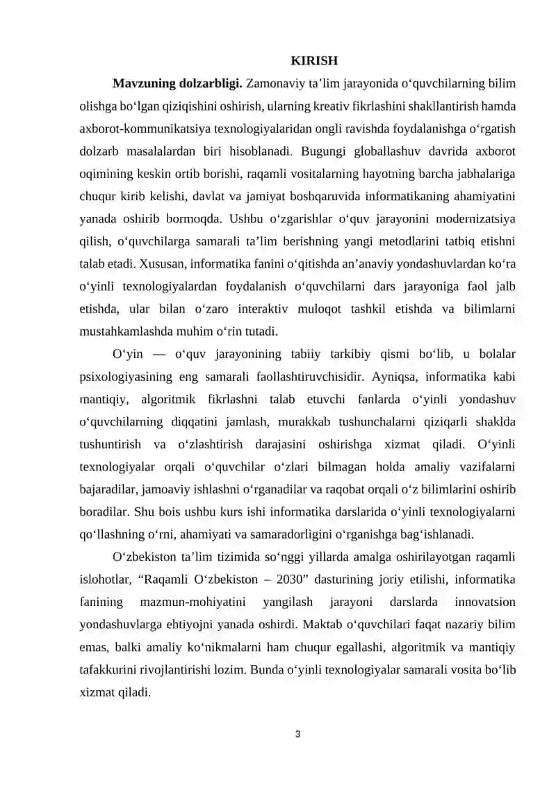 Informatika va axborat texnalogiyalari darslarida o‘yinli texnologiyalardan foydalanish 3