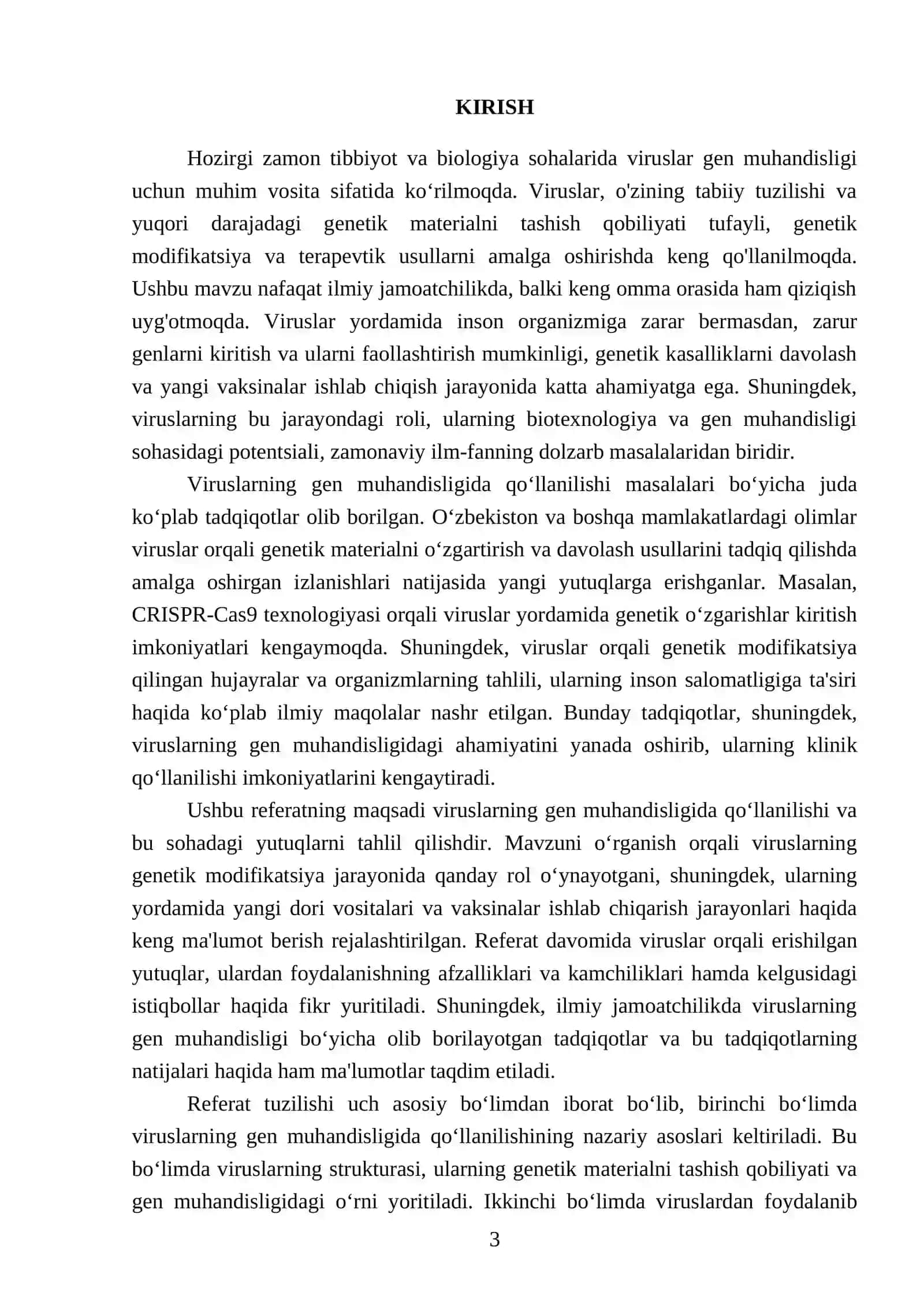 Viruslarning gen muhandisligida qo'llanilishi va ushbu yo'naliahda erishilgan yutuqlari 3