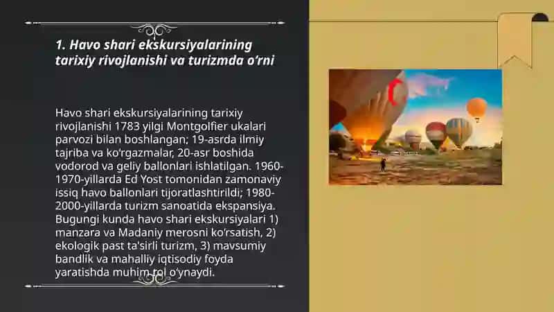 Turizmda havo shari ekskursiyalarining ro'li 3