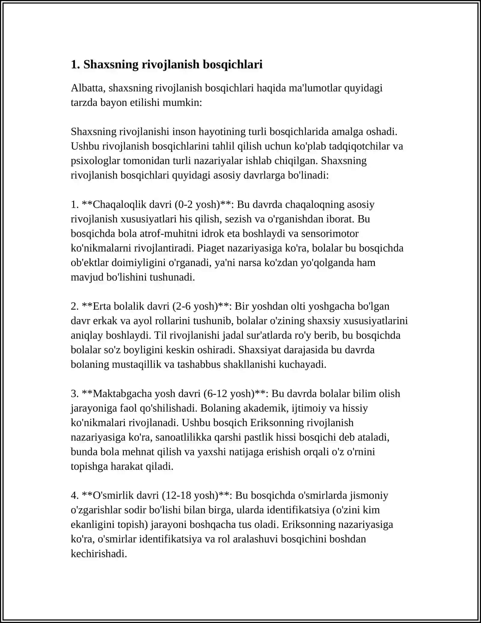SHAXSNING RIVOJLANISHI,TARBIYASI VA IJTIMOIYLASHUVI 3