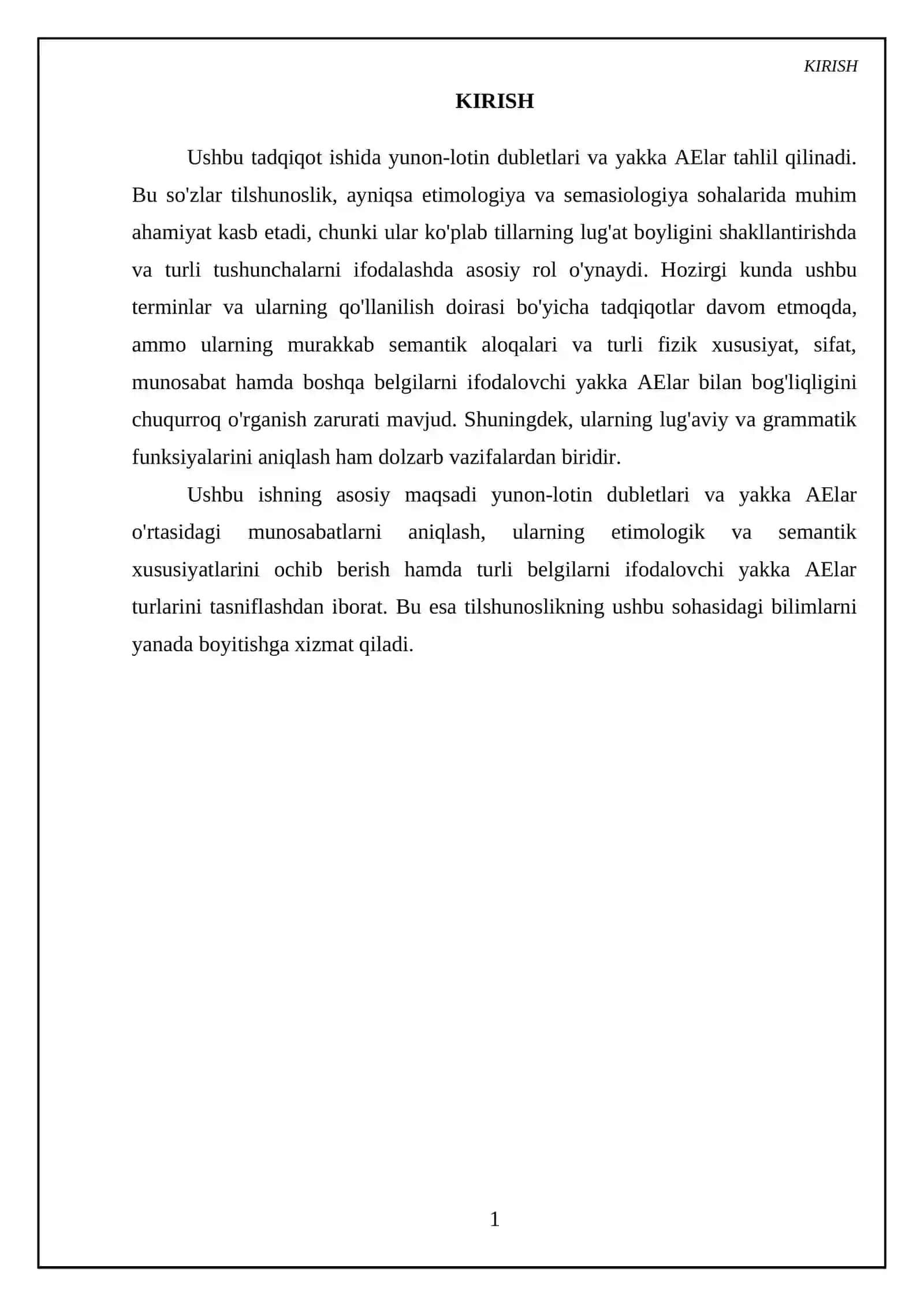 Yunon-lotin dubletlari va yakka AElar. Turli fizik xususiyat, sifat, munosabat va boshqa belgilarni ifodalovchi yakka AElar 3