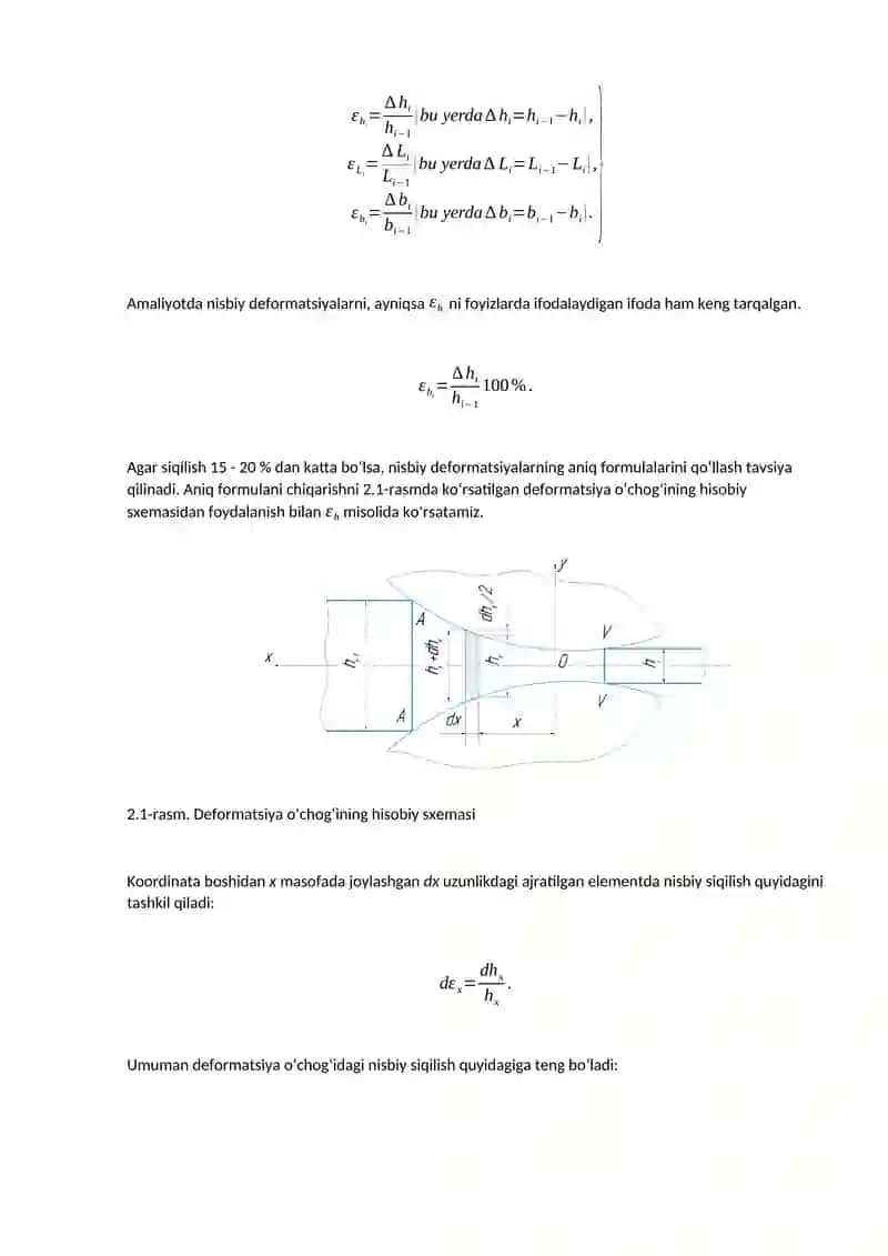 Deformatsiyaning geometrik o‘chog‘i 3
