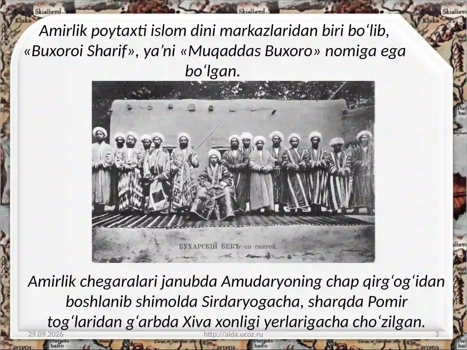 XIX asr o‘rtalarida O‘rta Osiyoda an‘anaviy davlatlar urtasidagi mazmun 3