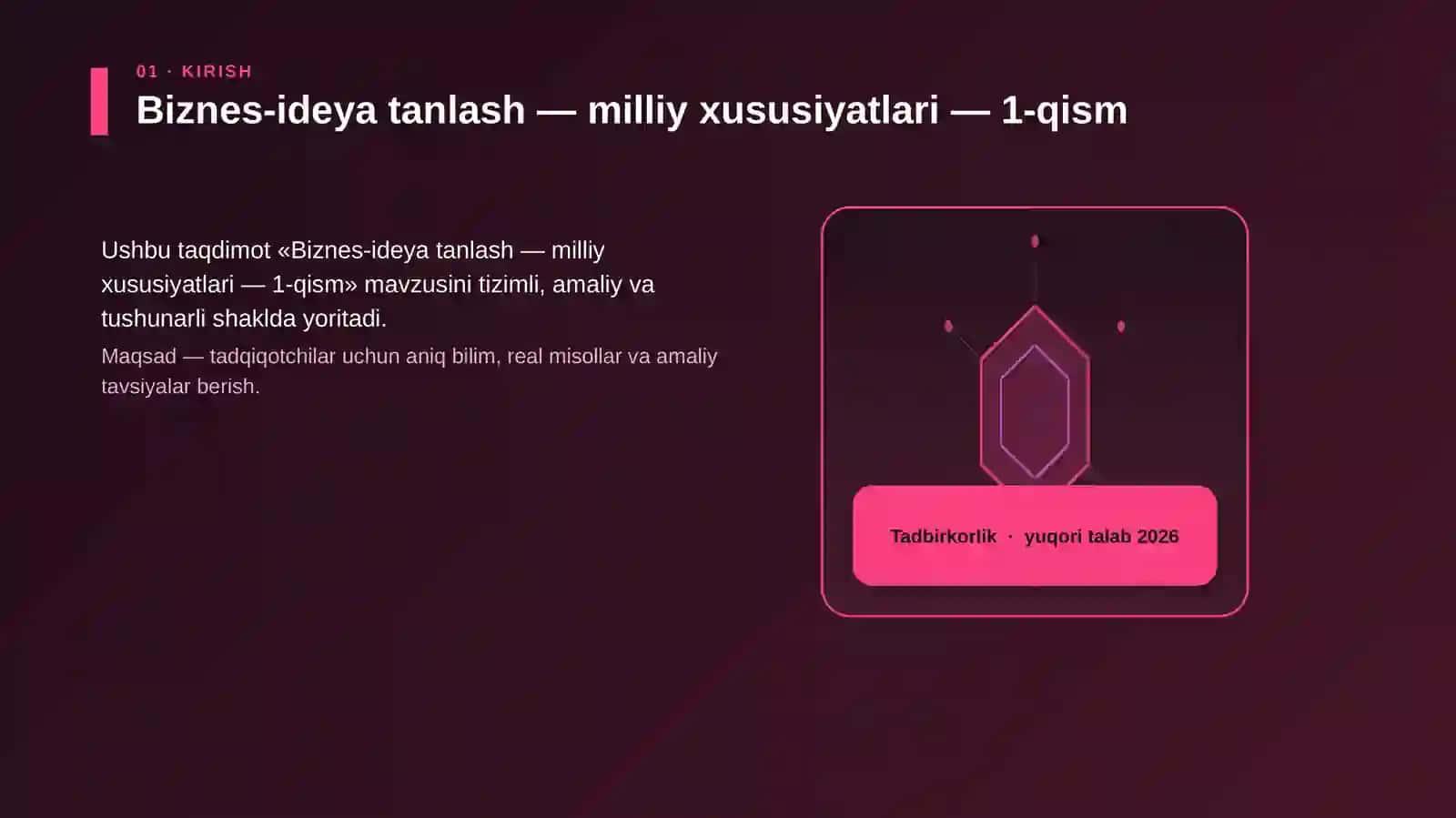Biznes-ideya tanlash — milliy xususiyatlari — 1-qism 3