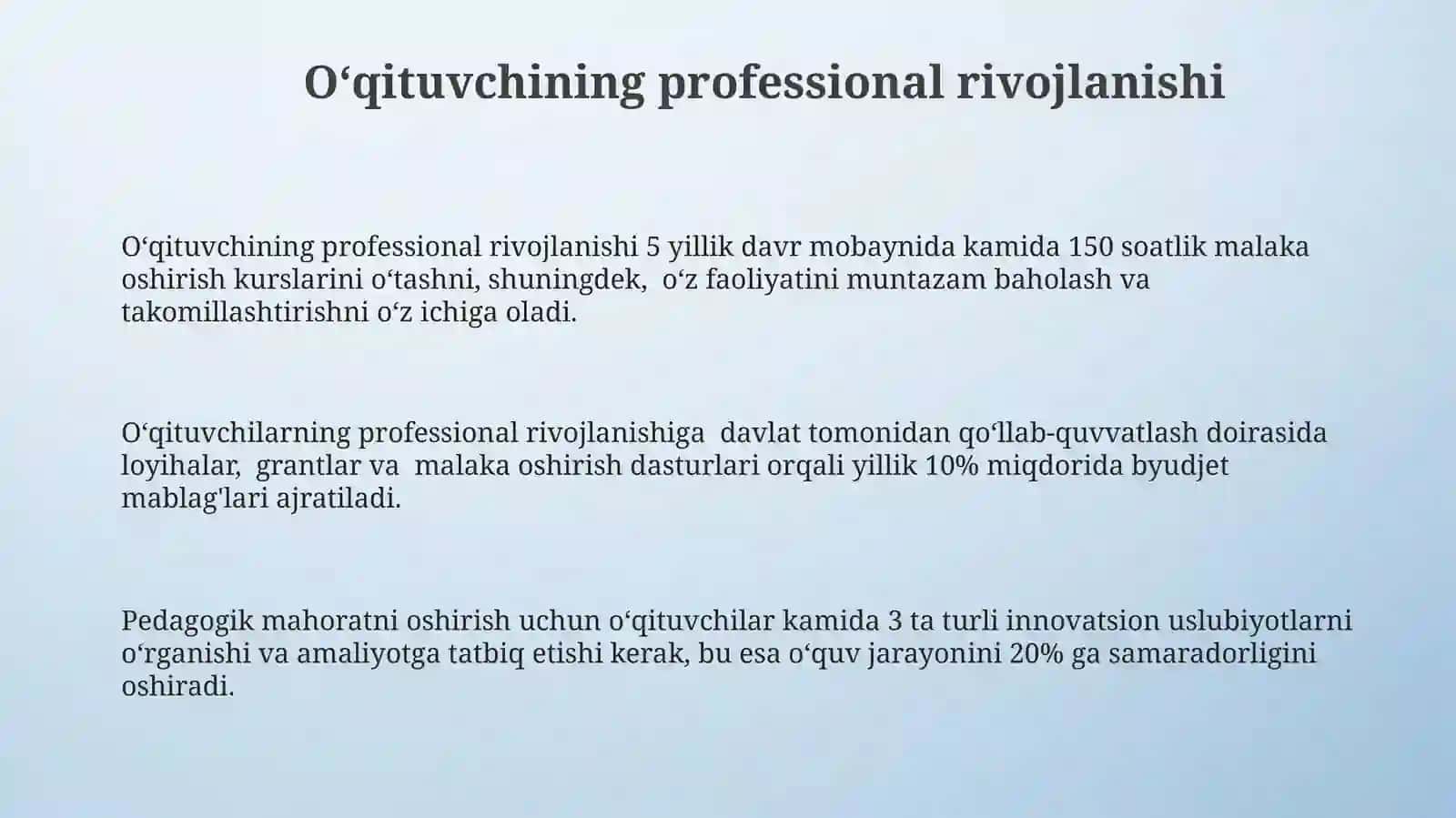 Boshlangich talim oqituvchisining komponentligi fanining maqsadi, vazifasi 3