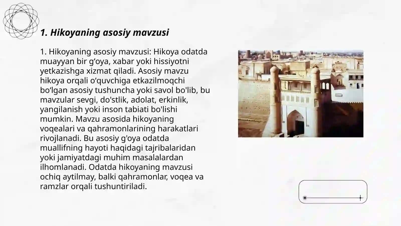 Javlon Joliyevning Buxoro Buxoro Buxoro...hikoyasi tahlili 3