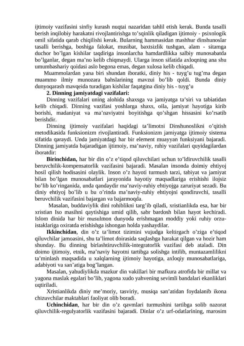 Din ijtimoiy madaniyat hodisa sifatidagi ahamiyati 3