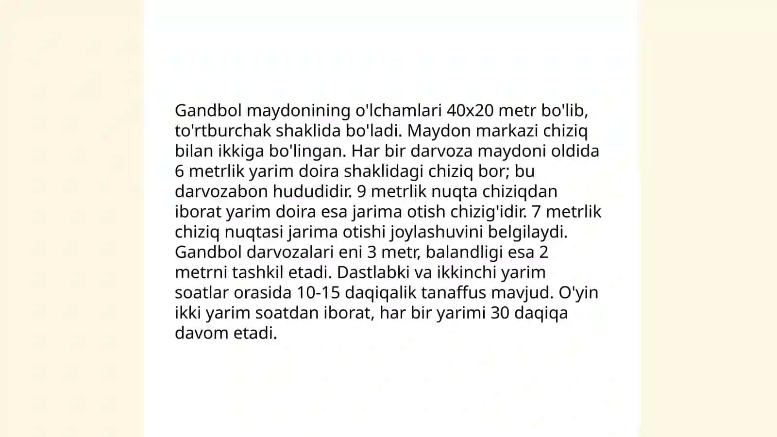 Gandbol o‘yinining qoidalari 3