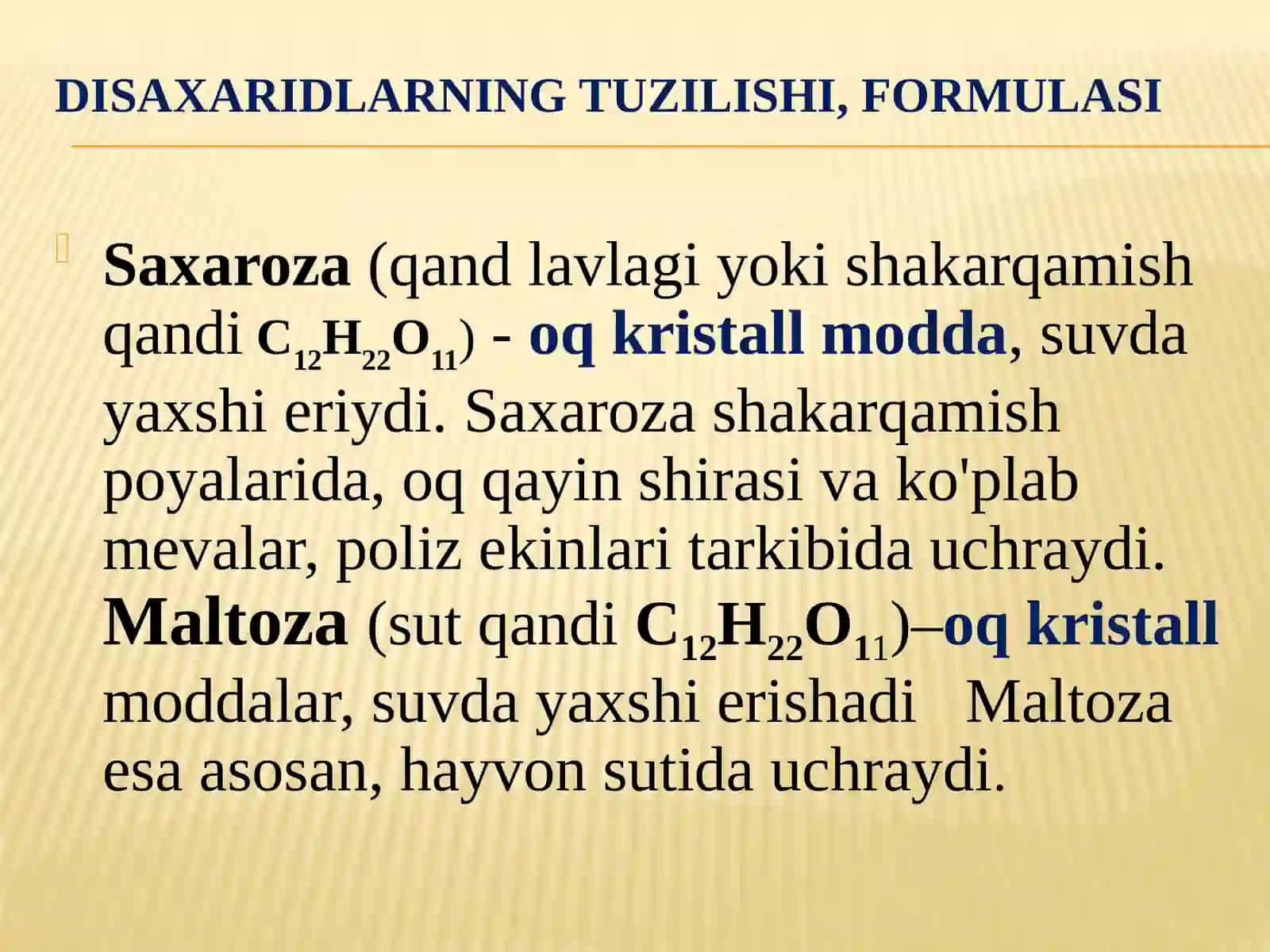 Disaxaridlar.  Maltoza  va  Saxaroza 3