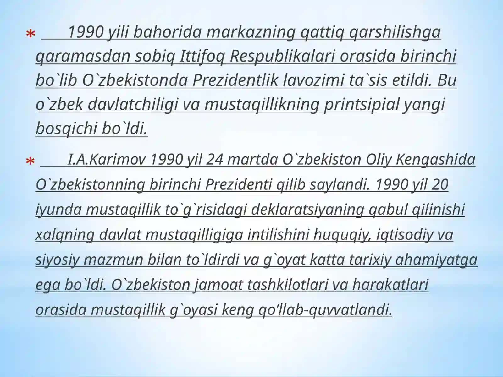 Mustaqillikning qo’lga kiritilishi 3