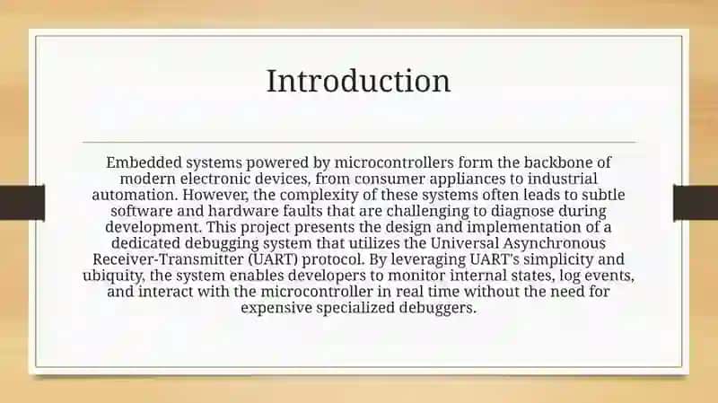 Development of a Debugging System for a Microcontroller Using UART 3