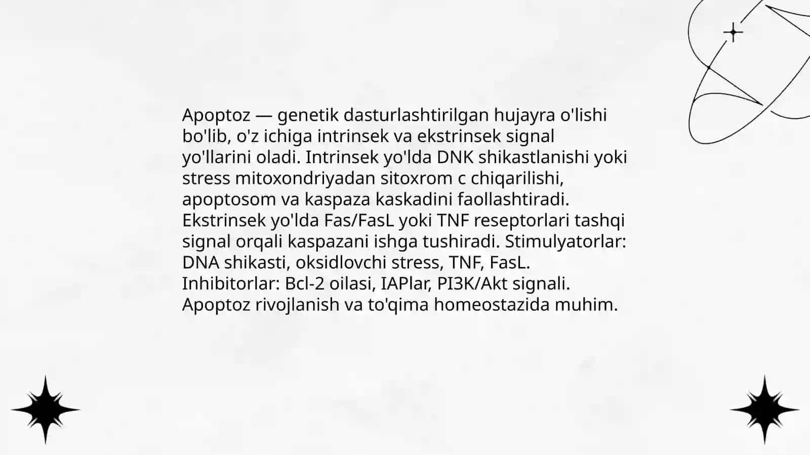 Apoptozning ichki va tashqi stimulyatorlari 3