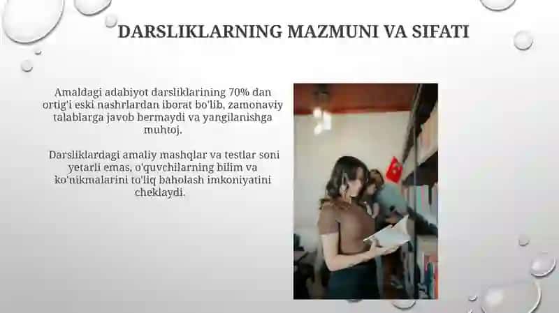 Amaldagi "Adabiyot" darisliklar holatini o'rganib chiqish 3