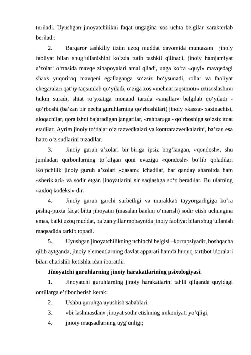 Uyushgan Jinoyatchilik Tushunchasi 3