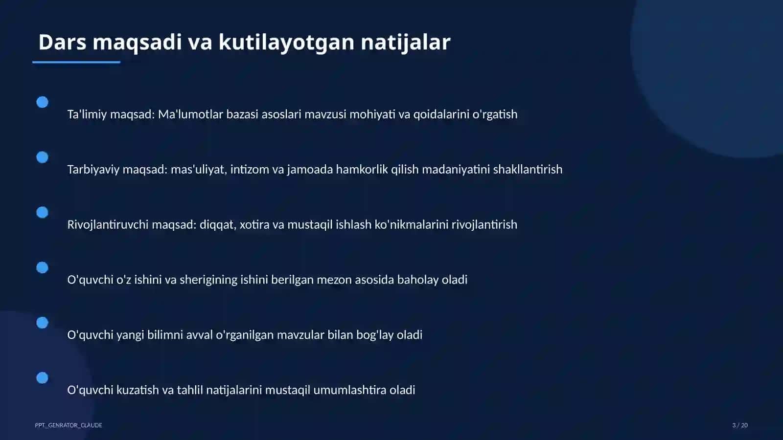 Ma'lumotlar bazasi asoslari (9-sinf) 3