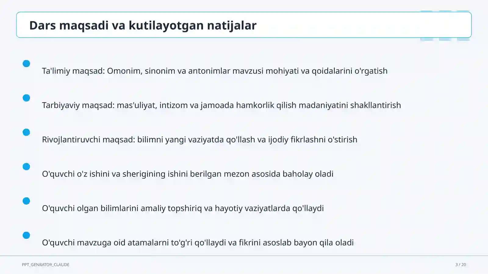 Omonim, sinonim va antonimlar (5-sinf) 3