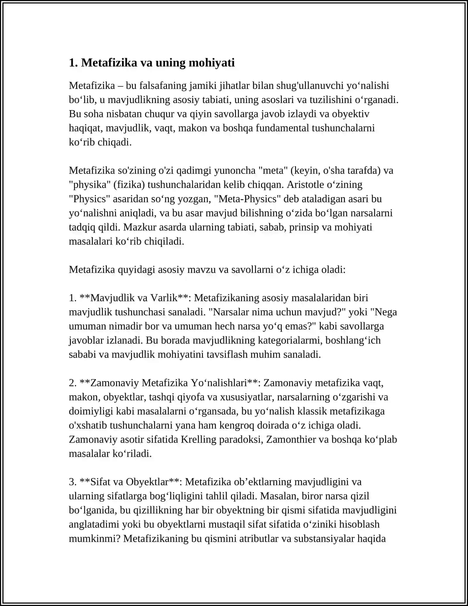 FALSAFA VA TABIIY ILMIY FANLARDA BORLIQNING MOHIYATIGA OID KONSEPTSIYALAR 3