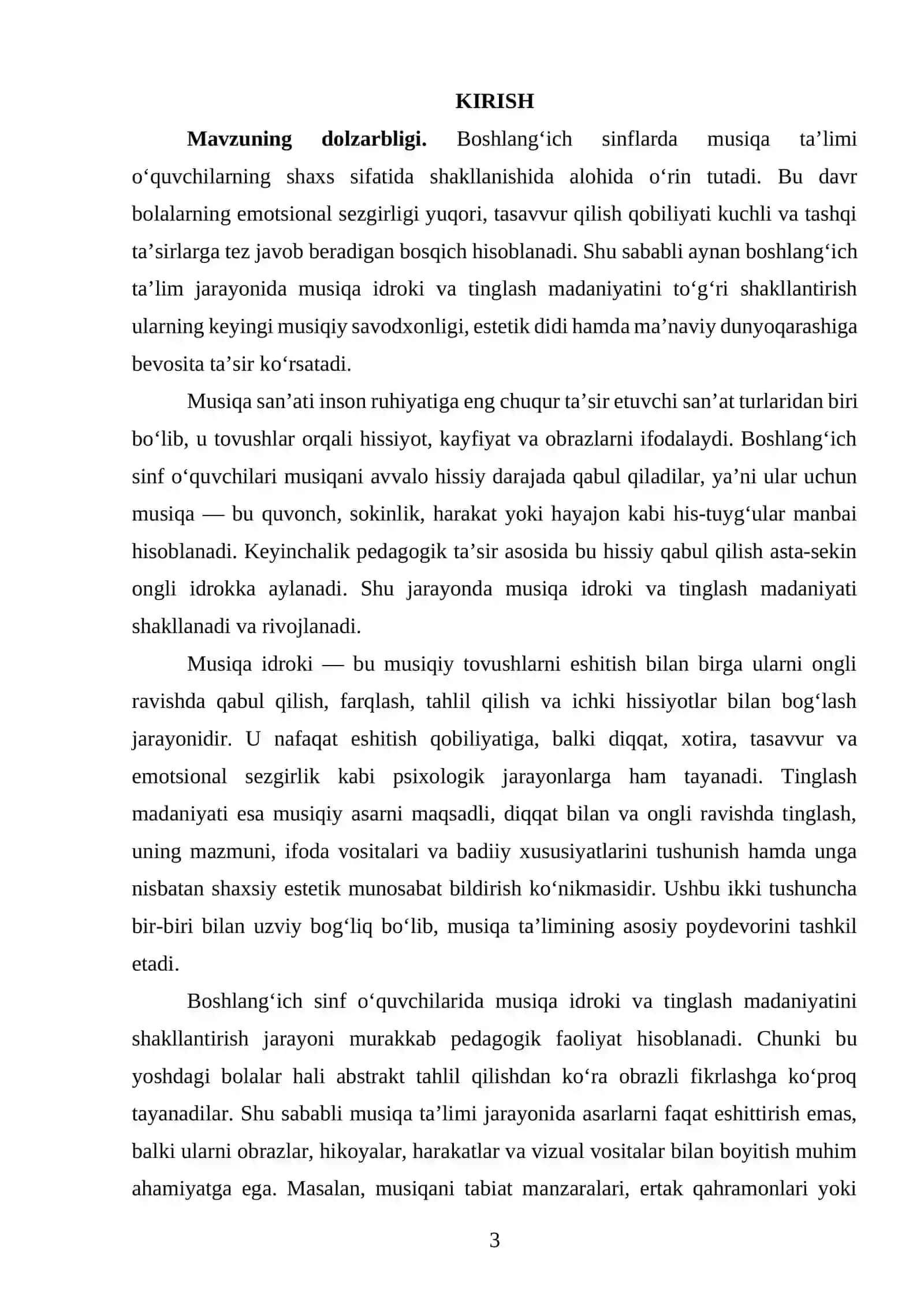 Boshlang‘ich sinflarda musiqa idroki va unda tinglash madaniyatini rivojlantirish texnologiyasi 3